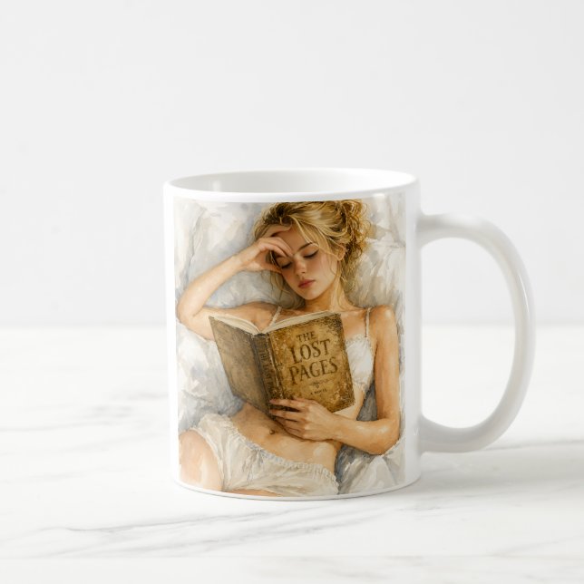 Cosy Book Lover Aesthetic Art Coffee Mug (Right)
