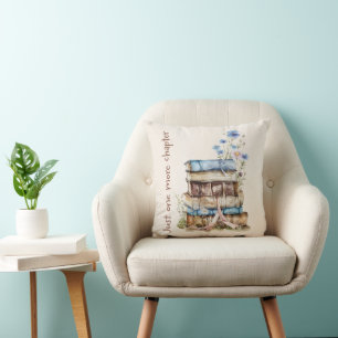 Cosy Book Lover Cushion with Soft Floral Design