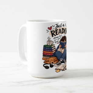 Cosy Book Lover Reading Illustration Coffee Mug