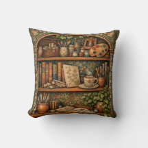Cosy book shelf books artist supplies coffee