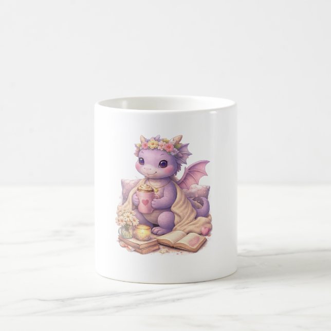 Cosy Bookish Mum Dragon Coffee Mug (Center)
