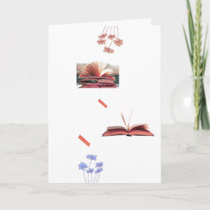 Cosy Books and Flowers Aesthetic Reading Greeting Card