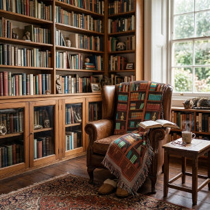 Cosy Bookshelves Throw Blanket 