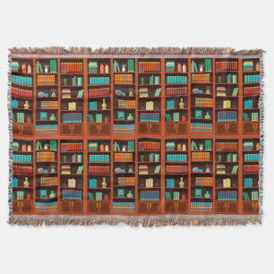 Cosy Bookshelves Throw Blanket 