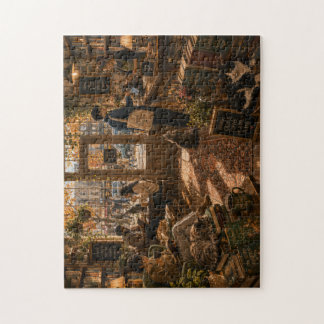Cosy Bookstore Cat Café Jigsaw Puzzle