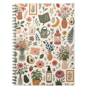 Cosy Botanical Garden & Cottagecore Aesthetic Patt Notebook