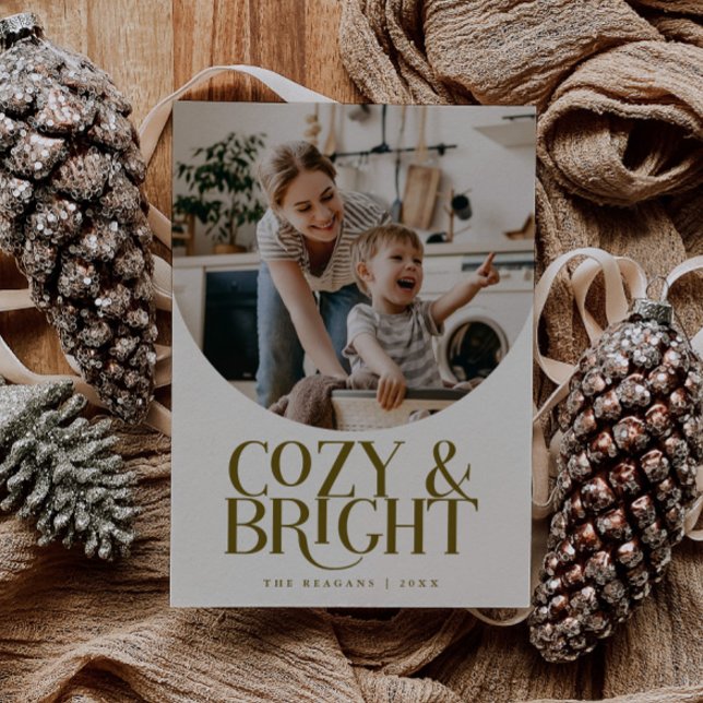 Cosy Bright Elegant Photo Beige Holiday Card (Creator Uploaded)