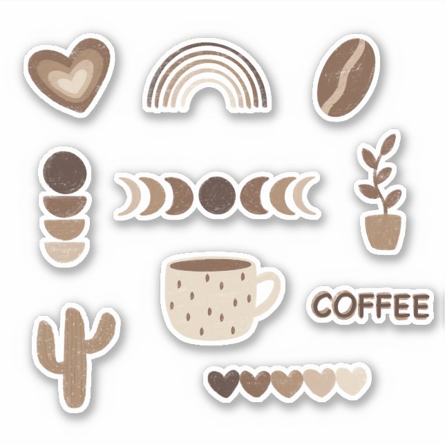 Cosy Brown Aesthetic Sticker Pack (Front)