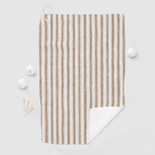 Cosy Brown Cream Stripes Golf Towel