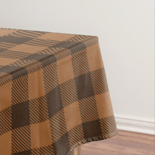 Cosy Brown Plaid Buffalo Print Pattern Tablecloth
