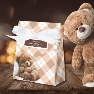 Cosy Brown Teddy Bear Baby Shower Favour Box