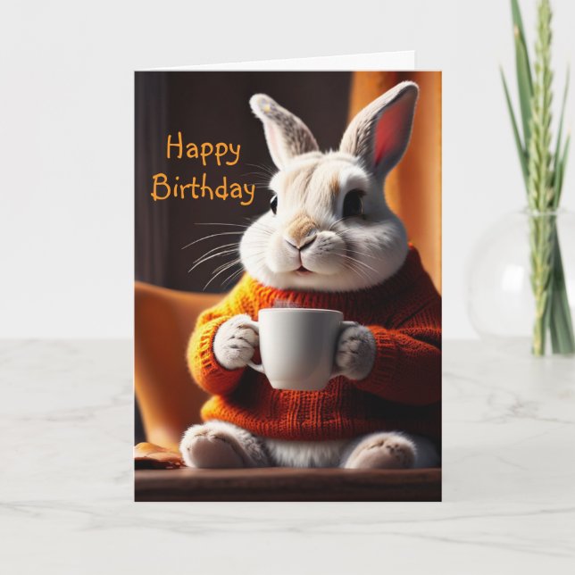 Cosy Bunny Birthday Card (Front)