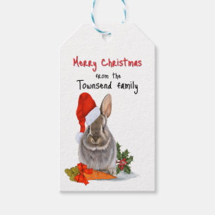 Cosy Bunny Christmas Gift Tag