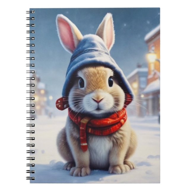Cosy bunny in the snow notebook (Front)