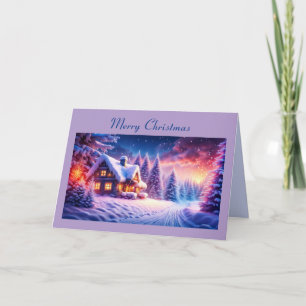 Cosy Cabin at Magical Winter Wonderland Holiday Card