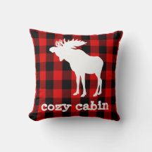 Cosy Cabin Buffalo Plaid Moose