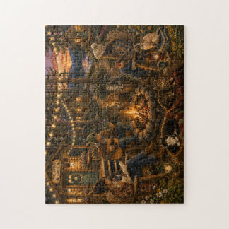 Cosy Cabin Cats Watercolor Jigsaw Puzzle | Whimsic