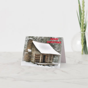 Cosy Cabin Christmas card.   Card