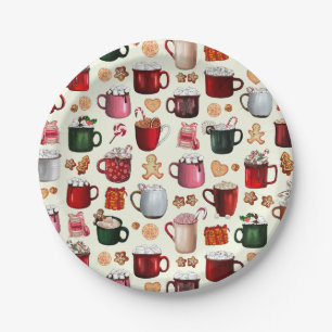 Cosy Cabin Hot Cocoa and Winter Treats Paper Plate