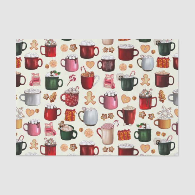 Cosy Cabin Hot Cocoa and Winter Treats Tissue Paper (Front)