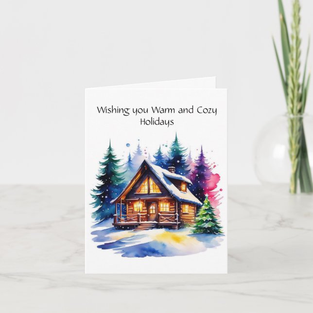 Cosy Cabin Personalised Greeting Card (Front)