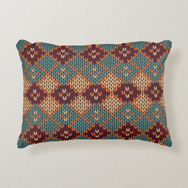 Cosy Cable-knit Boho Accent Pillow (Front)