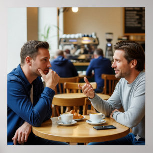 Cosy Cafe Conversation Poster