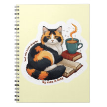Cosy Calico Cat Personalised Spiral Notebook