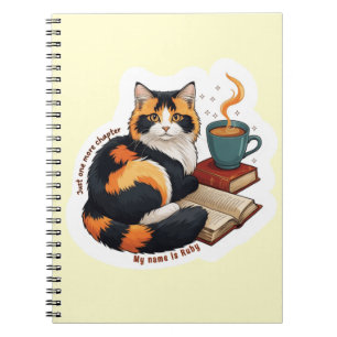 Cosy Calico Cat Personalised Spiral Notebook