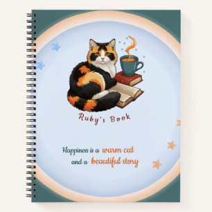 Cosy Calico Cat Productive Day Spiral Notebook