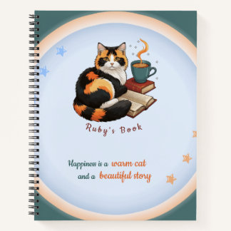 Cosy Calico Cat Productive Day Spiral Notebook