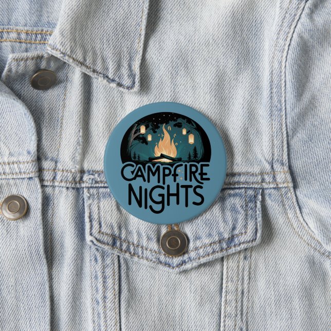 Cosy Campfire Nights Rustic Outdoor Adventure 7.5 Cm Round Badge (In Situ)