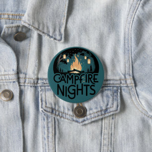 Cosy Campfire Nights Rustic Outdoor Adventure 7.5 Cm Round Badge