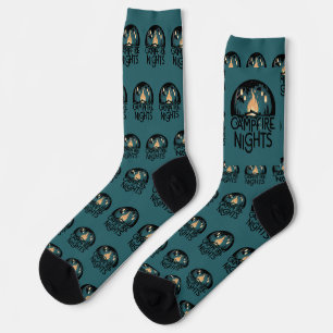 Cosy Campfire Nights Rustic Outdoor Adventure Socks