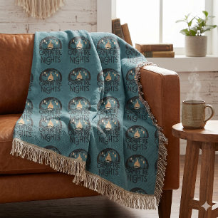 Cosy Campfire Nights Rustic Outdoor Adventure Throw Blanket