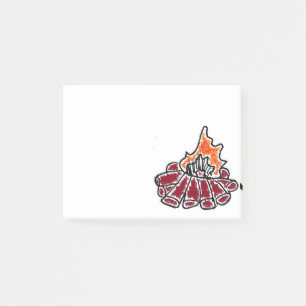 Cosy Campfire Outdoor Camping Cartoon Post-it Notes