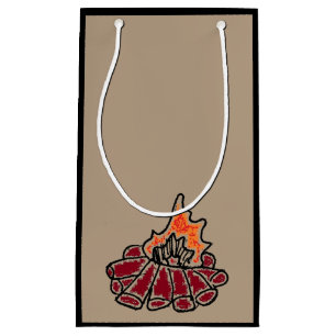 Cosy Campfire Outdoor Camping Cartoon Small Gift Bag