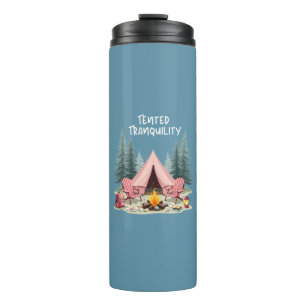 Cosy Camping Aesthetic Glamping Tent & Campfire Thermal Tumbler