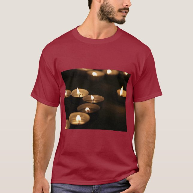 Cosy Candle Glow Aesthetic Graphic T-Shirt (Front)