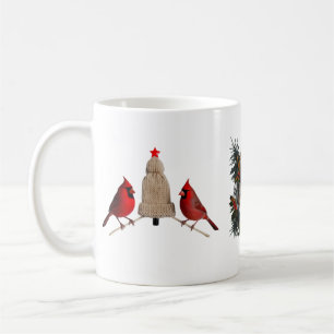 Cosy Cardinal Birds Knit Hat Christmas Tree  Coffee Mug