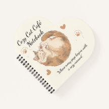 Cosy Cat Café Anime Spiral Notebook