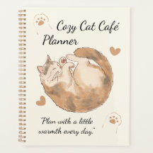 Cosy Cat Café Planner | Cute Kawaii Journal