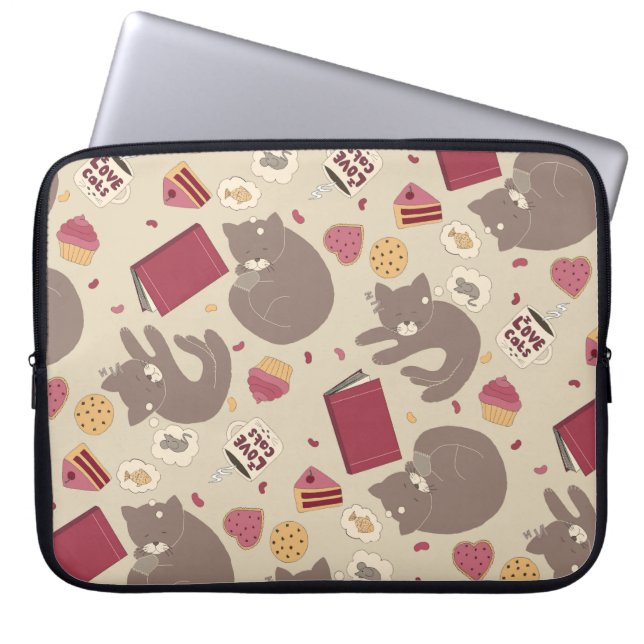 Cosy Cat Lovers Collage Laptop Sleeve (Front)