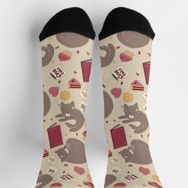 Cosy Cat Lovers Collage Socks (Top)