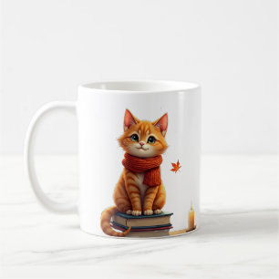 Cosy Cat Reading Nook Autumn Watercolor Illustrati Coffee Mug