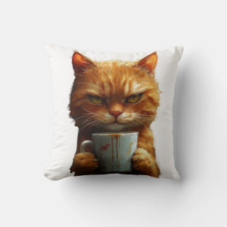 Cosy Cat with a Cup of Warmth Cushion
