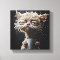 Cosy Cat with a Cup of Warmth -Relaxing Feline Art