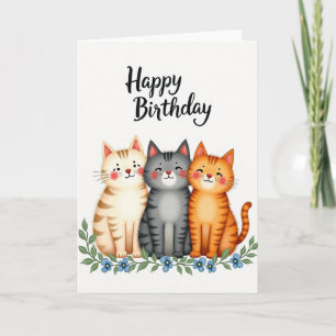 Cosy Cats Birthday Card