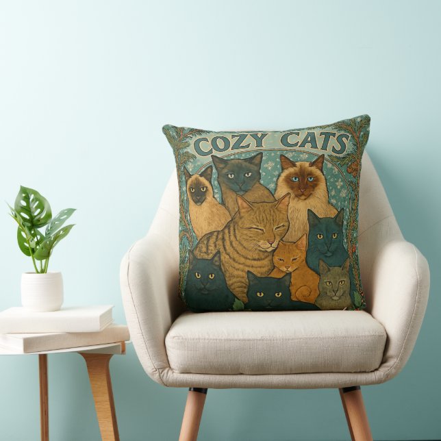 Cosy Cats in Winter Cushion (Chair)