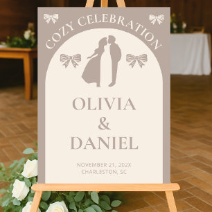 Cosy Celebration   Minimalist Fall Wedding Acrylic Sign